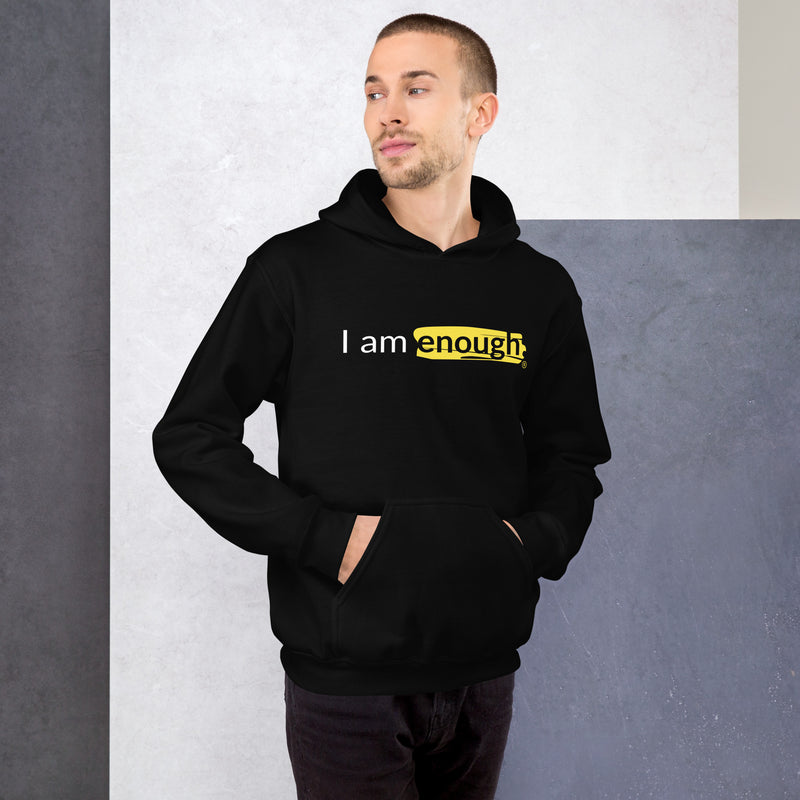 I AM ENOUGH ORIGINAL Inspirational Mental Health Message Hoodie Men | I Am Enough Collection