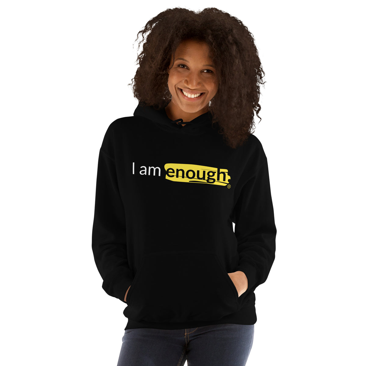 I AM ENOUGH ORIGINAL Inspirational Mental Health Message Hoodie Women