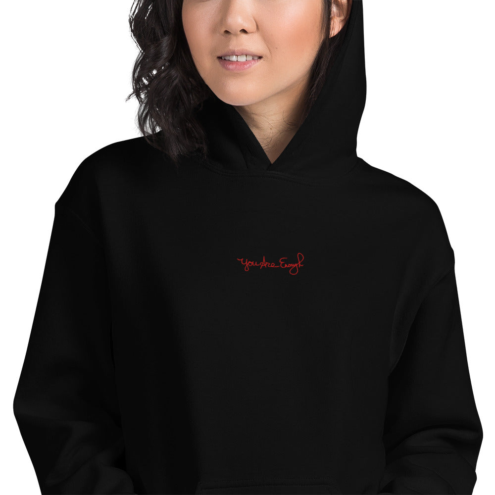 YOU ARE ENOUGH Embroidered Inspirational Message Mental Health Hoodie | I Am Enough Collection