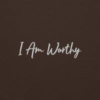 I AM WORTHY Embroidered Self Love Inspirational Mental Health Hoodie | I Am Enough Collection