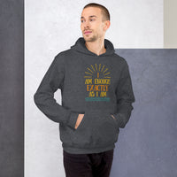 I AM ENOUGH EXACTLY AS I AM Vintage Mental Health Motivational Hoodie for Men | I Am Enough Collection