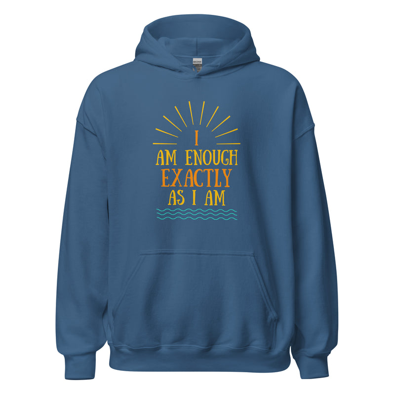 I AM ENOUGH EXACTLY AS I AM Vintage Inspirational Hoodie for Women | I Am Enough Collection