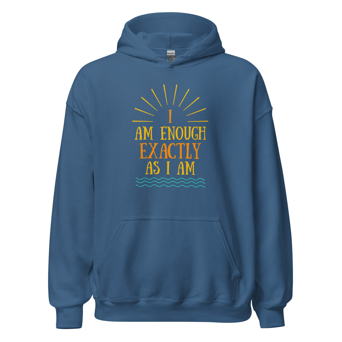 I AM ENOUGH EXACTLY AS I AM Vintage Mental Health Motivational Hoodie for Men | I Am Enough Collection