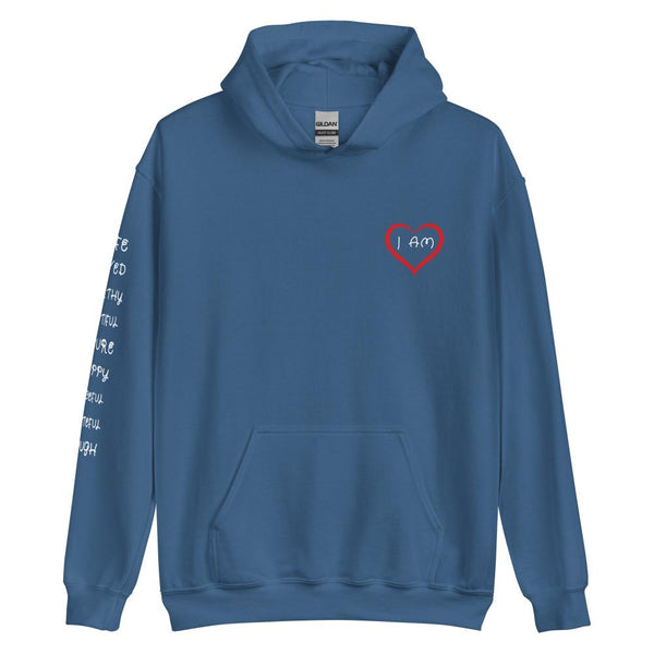 I AM HEART - Affirmation on Sleeve Hoodie for Men | I Am Enough Collection