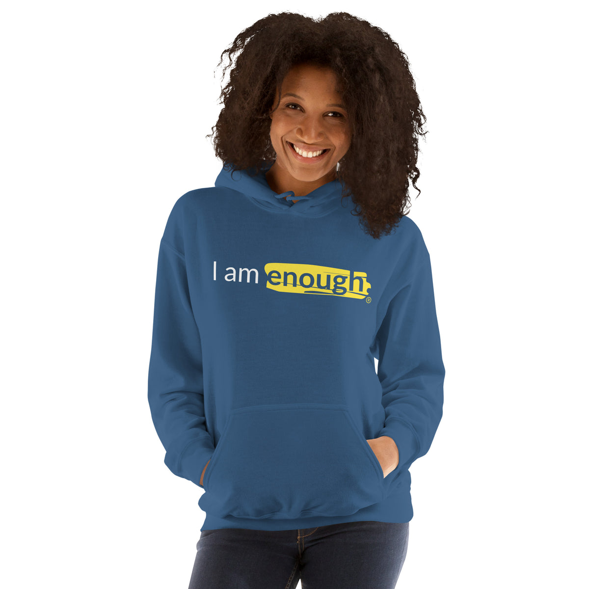 I AM ENOUGH ORIGINAL Inspirational Mental Health Message Hoodie Women