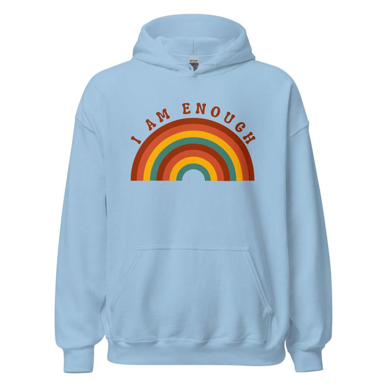 I AM ENOUGH RAINBOW Positive Motivational Custom Graphic Hoodie for Men | I Am Enough Collection