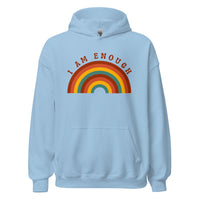 I AM ENOUGH RAINBOW Positive Motivational Custom Hoodie for Women | I Am Enough Collection