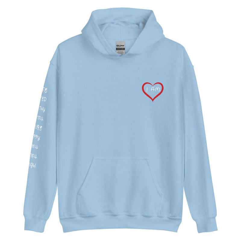 I AM HEART Affirmations Inspirational Positive Self-Love Hoodie - Women | I Am Enough Collection