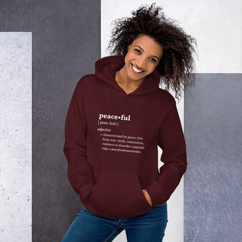 PEACEFUL Inspirational Mental Health Yoga Mediation Hoodie for Women