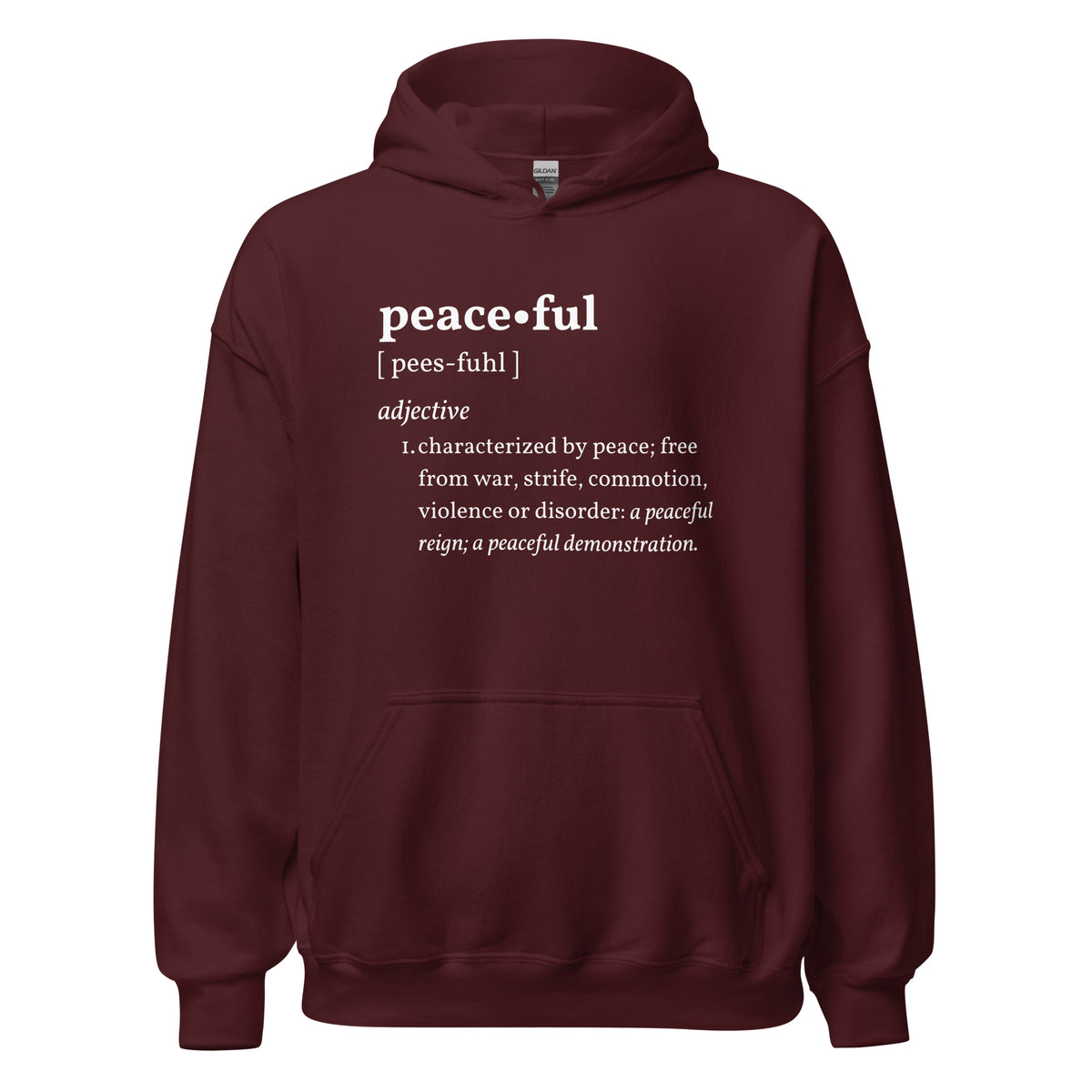 PEACEFUL Inspirational Mental Health Yoga Mediation Hoodie for Women | I Am Enough Collection