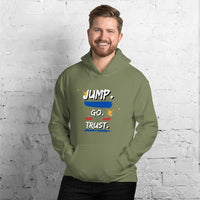 JUMP. GO. TRUST. Motivational Quote Unisex Hoodie | I Am Enough Collection