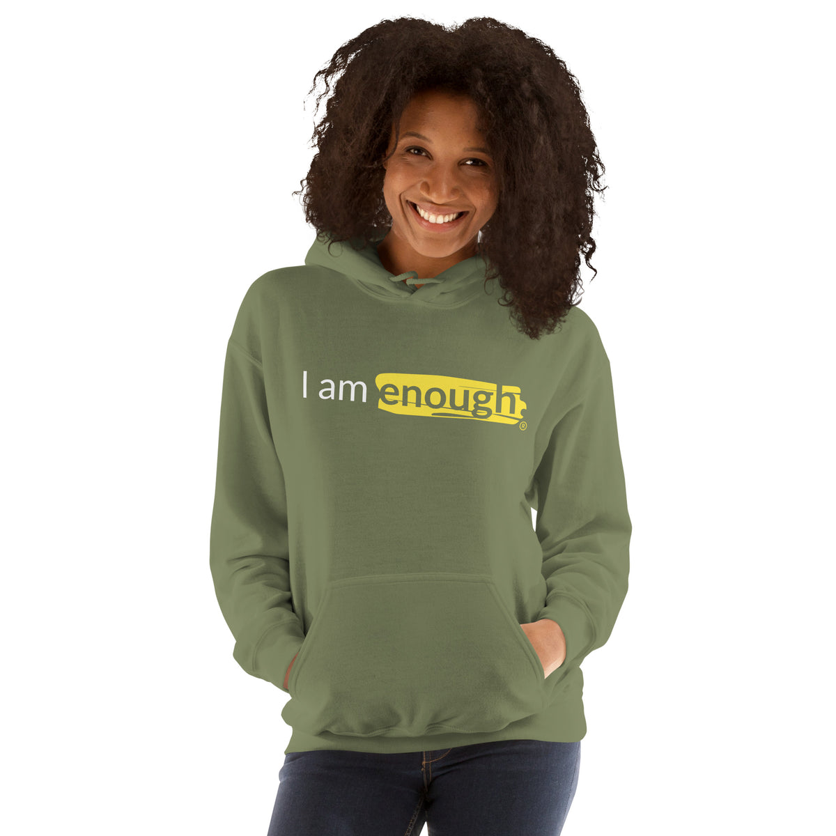 I AM ENOUGH ORIGINAL Inspirational Mental Health Message Hoodie Women