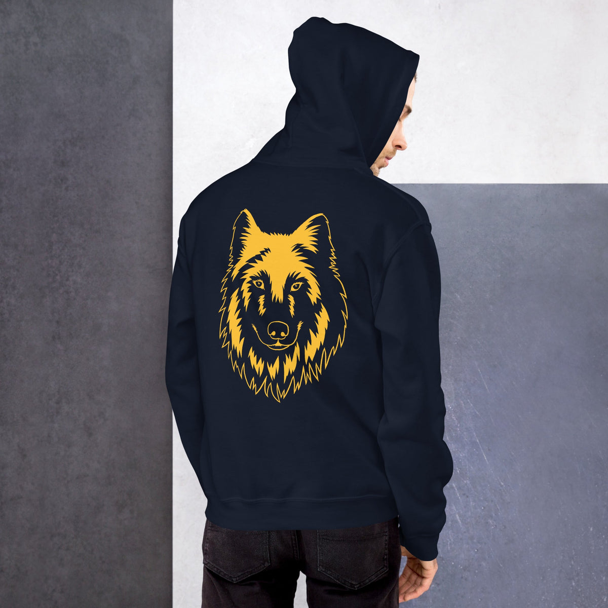 STRONG WOLF I AM FIERCELY ENOUGH - Inspirational Custom Graphic Hoodie for Men