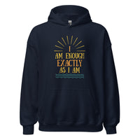 I AM ENOUGH EXACTLY AS I AM Vintage Inspirational Hoodie for Women | I Am Enough Collection