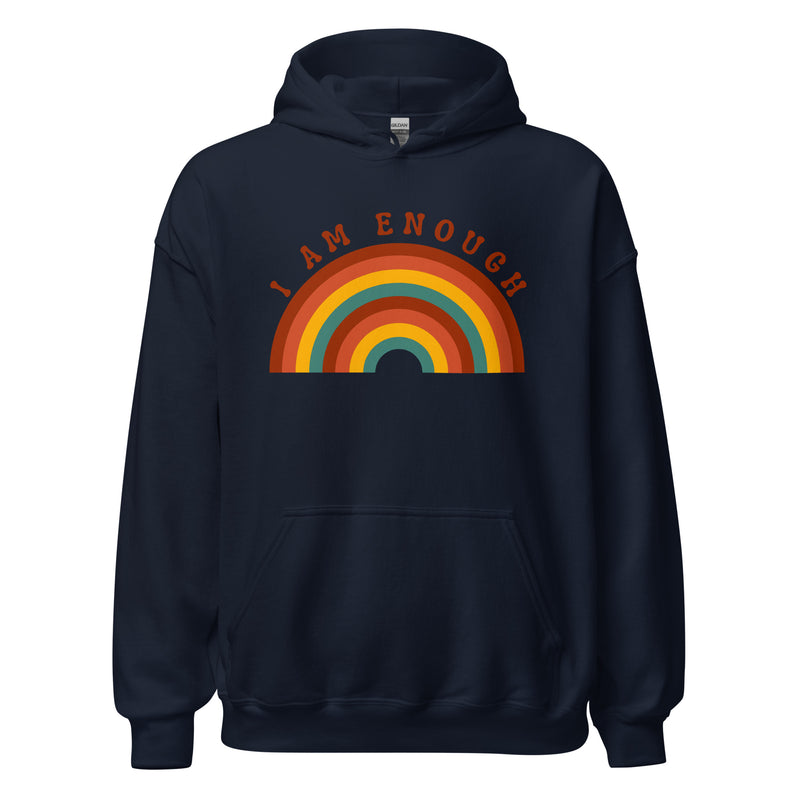 I AM ENOUGH RAINBOW Positive Motivational Custom Graphic Hoodie for Men | I Am Enough Collection