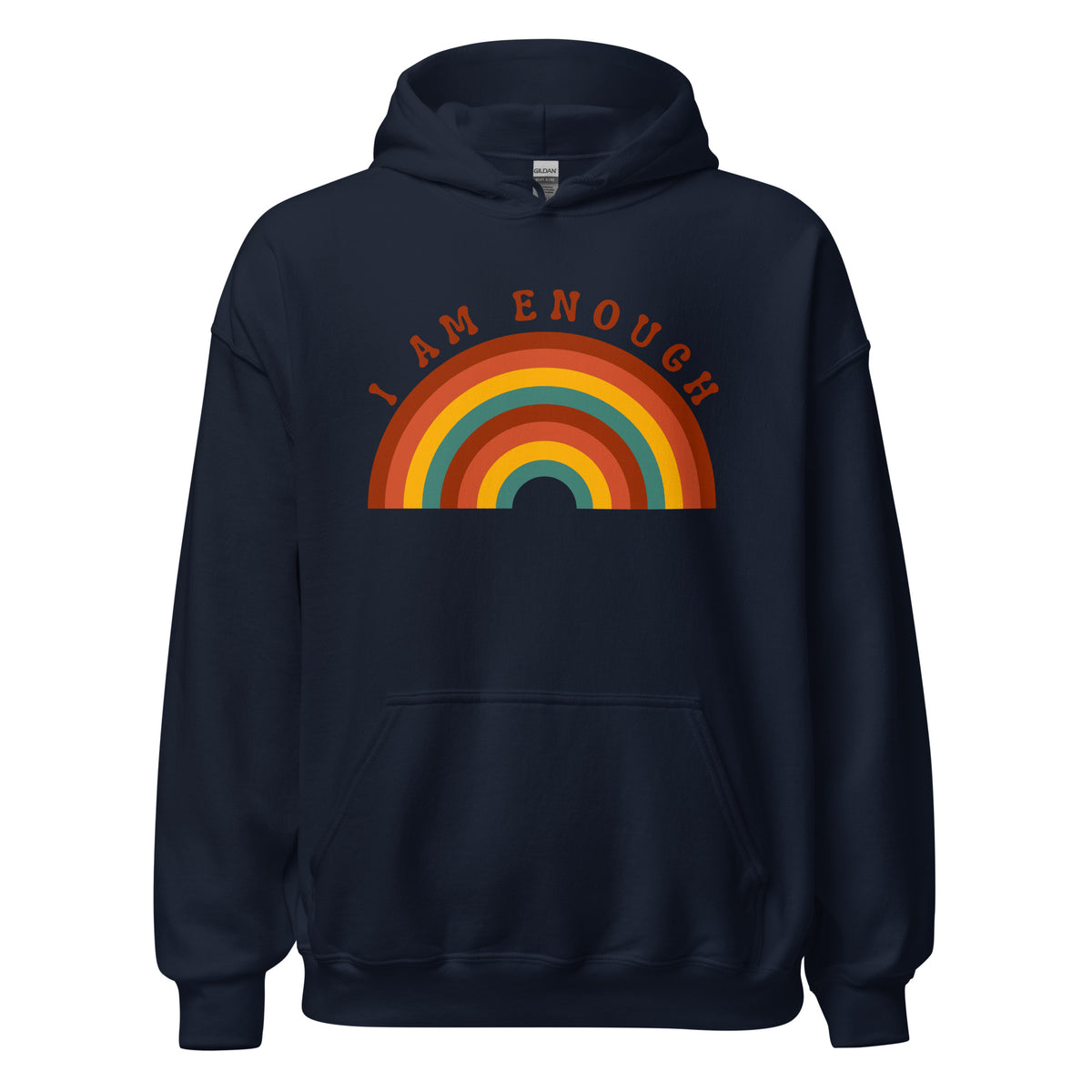 I AM ENOUGH RAINBOW Positive Motivational Custom Hoodie for Women | I Am Enough Collection