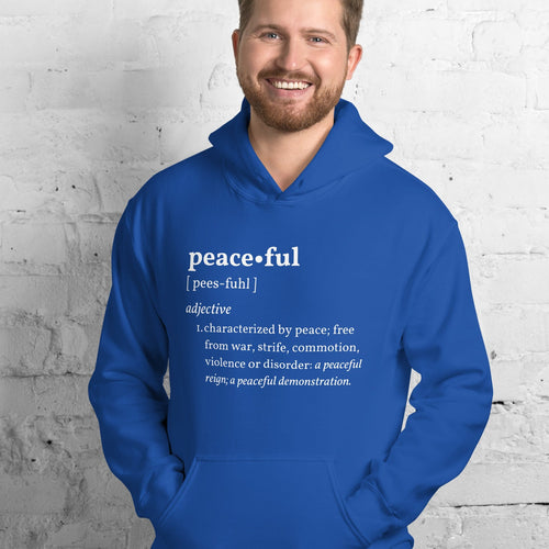 PEACEFUL Inspirational Mental Health Yoga Mediation Hoodie for Men | I Am Enough Collection