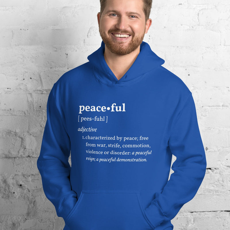 PEACEFUL Inspirational Mental Health Yoga Mediation Hoodie for Men | I Am Enough Collection