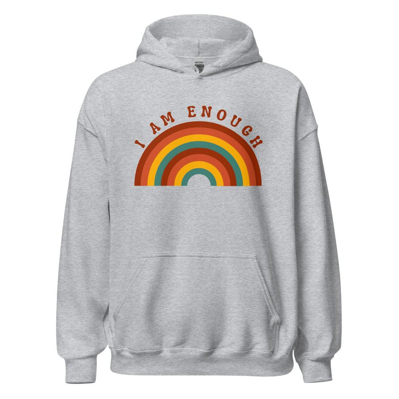 I AM ENOUGH RAINBOW Positive Motivational Custom Graphic Hoodie for Men | I Am Enough Collection