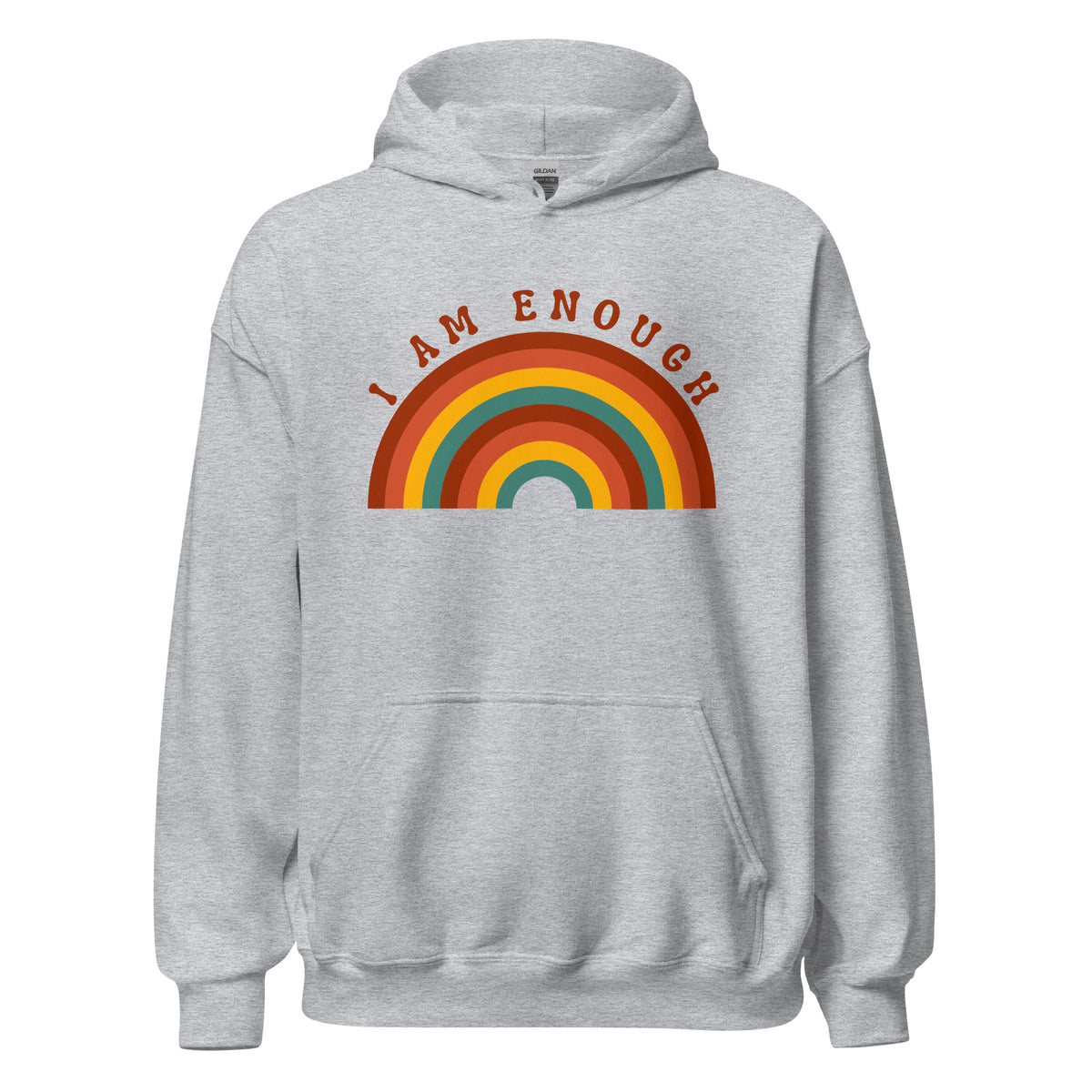 I AM ENOUGH RAINBOW Positive Motivational Custom Hoodie for Women | I Am Enough Collection