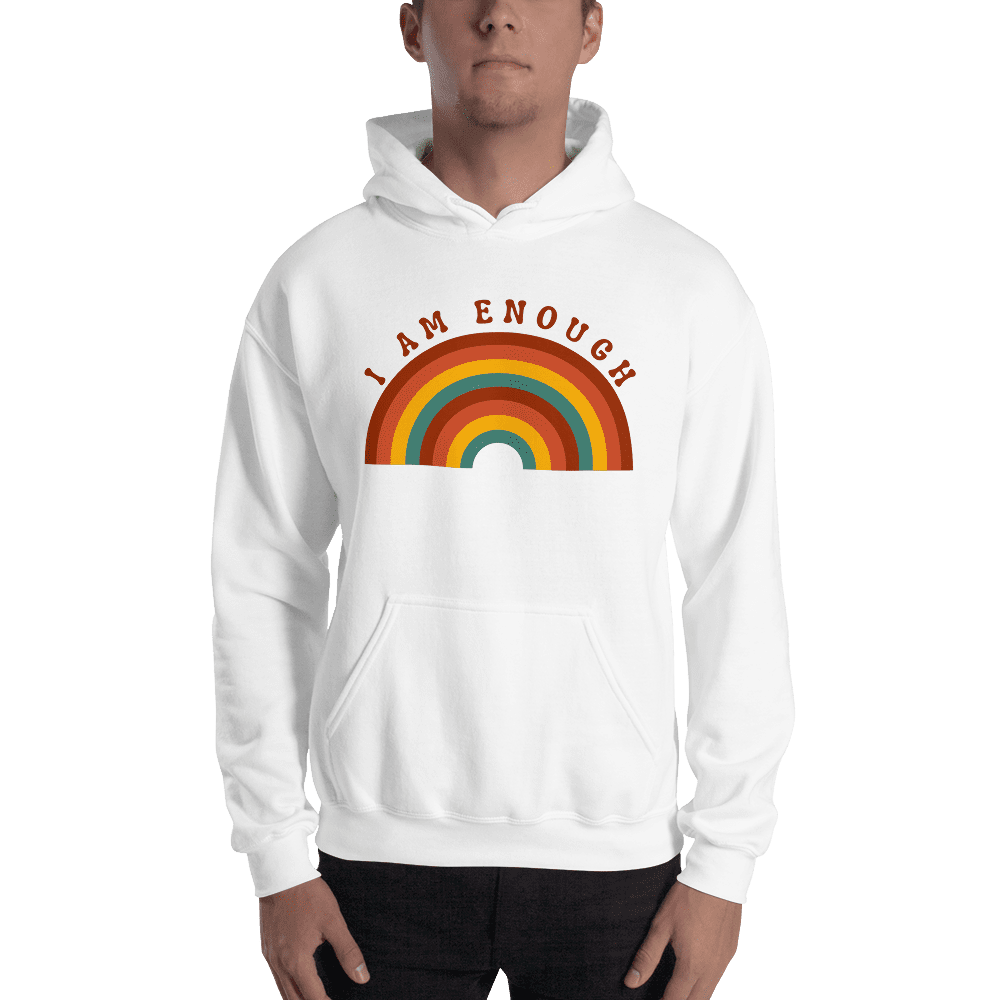 I AM ENOUGH RAINBOW - Motivational Hoodie for Men | I Am Enough Collection