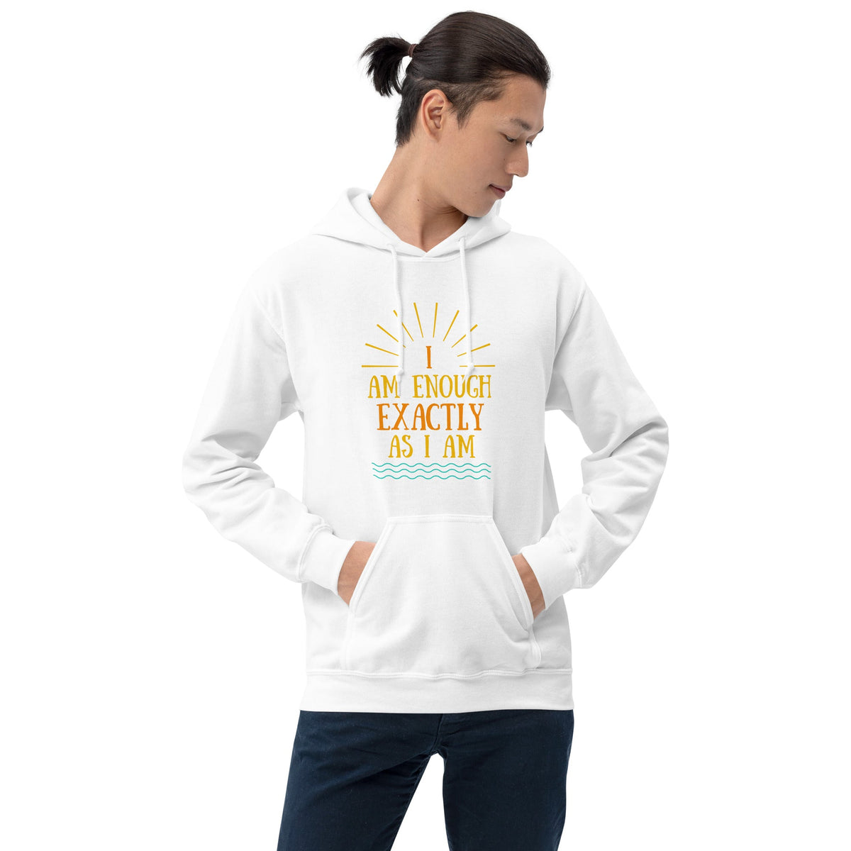 I AM ENOUGH EXACTLY AS I AM - Vintage Hoodie for Men | I Am Enough Collection