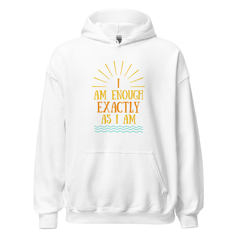 I AM ENOUGH EXACTLY AS I AM Vintage Inspirational Hoodie for Women | I Am Enough Collection