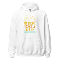 I AM ENOUGH EXACTLY AS I AM Vintage Mental Health Motivational Hoodie for Men | I Am Enough Collection