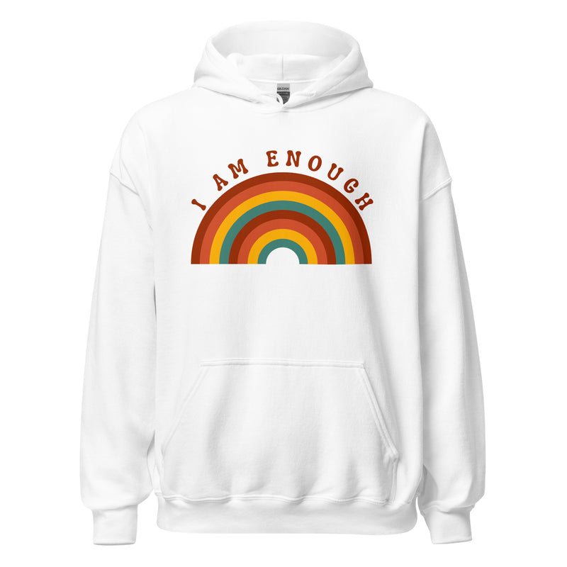 I AM ENOUGH RAINBOW Positive Motivational Custom Graphic Hoodie for Men | I Am Enough Collection