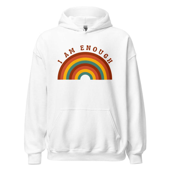 I AM ENOUGH RAINBOW Positive Motivational Custom Hoodie for Women | I Am Enough Collection