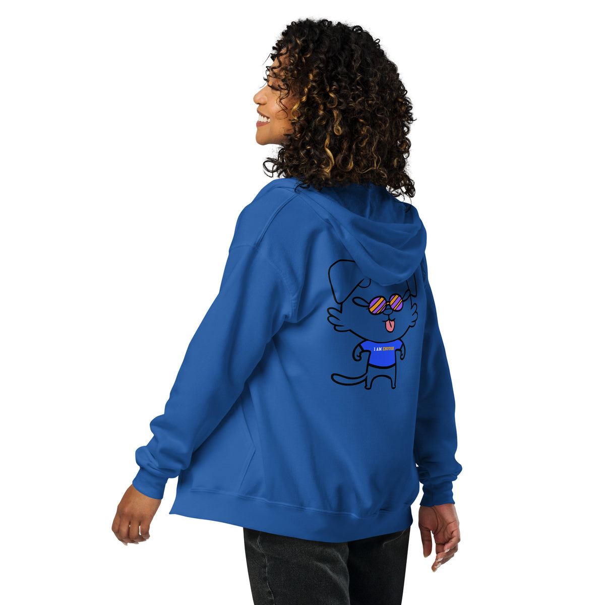 NOT THE LITTLE GUY Collection Mascot Heavy Blend Zip Back Front Hoodie | I Am Enough Collection