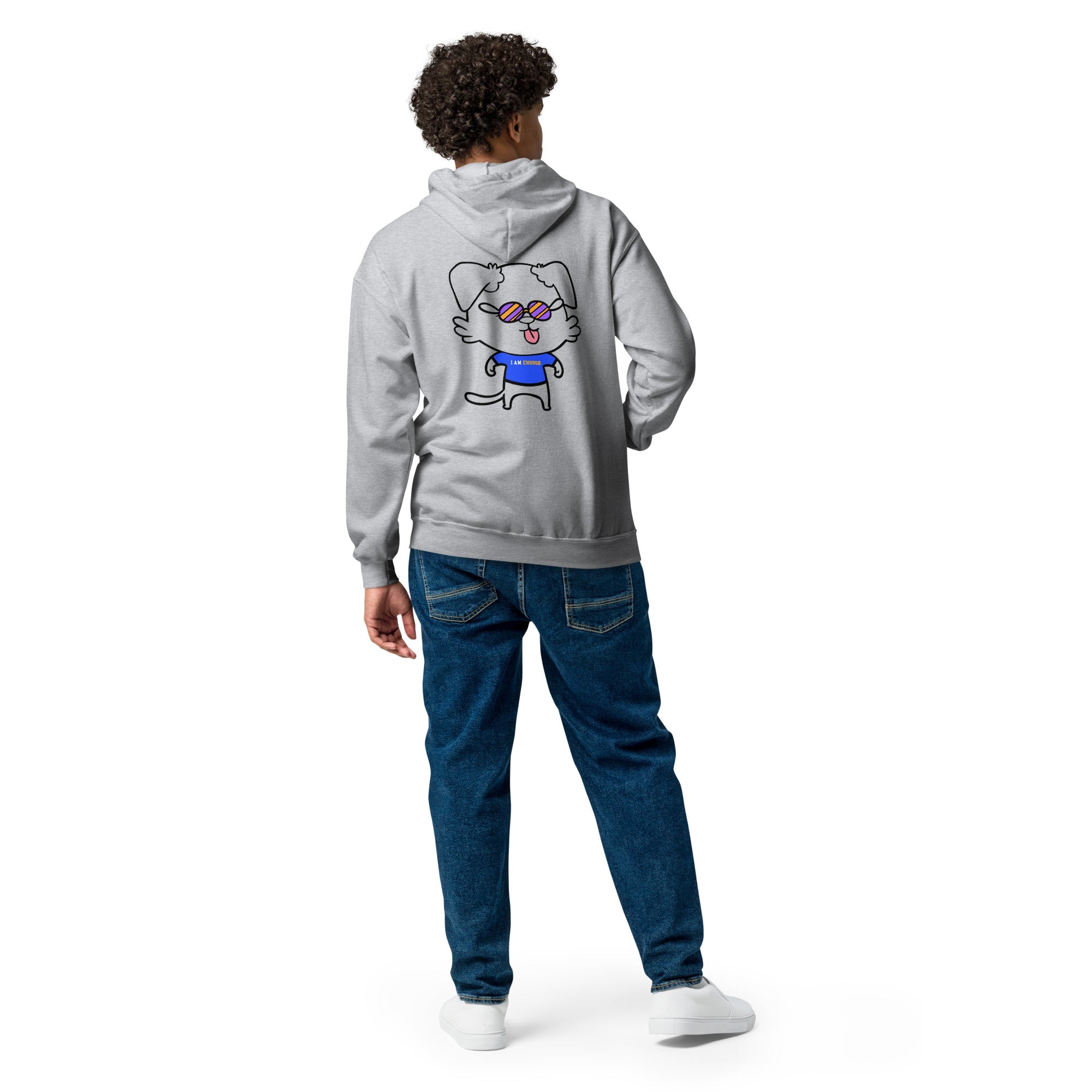 NOT THE LITTLE GUY Zip-Up Heavyweight Hoodie with front mascot