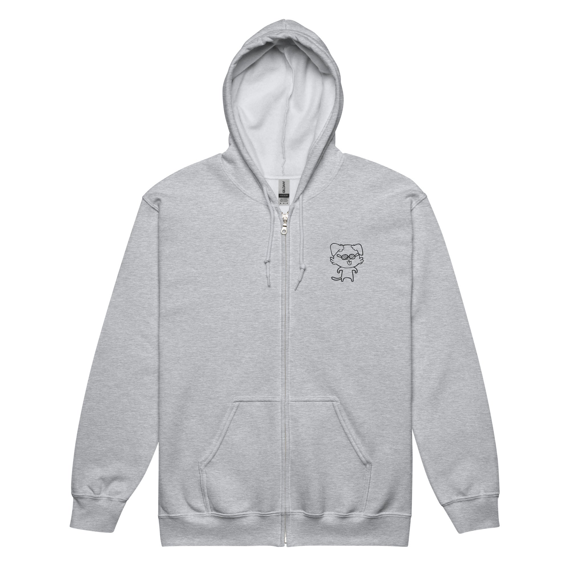 NOT THE LITTLE GUY Zip-Up Heavyweight Hoodie with front mascot