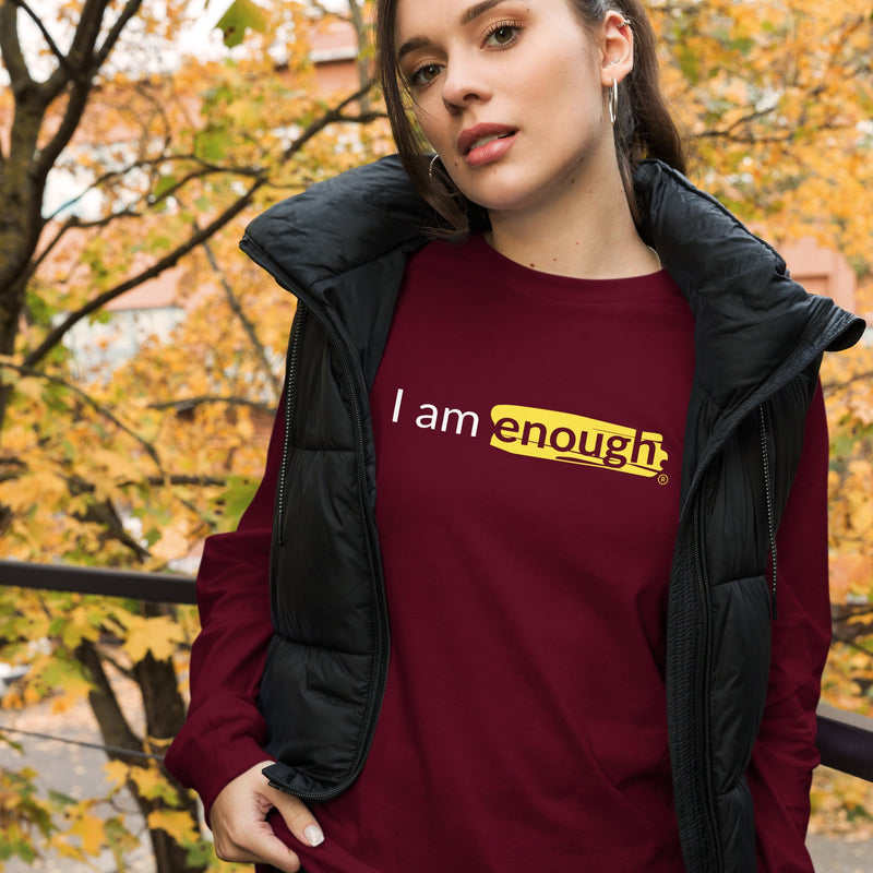 I AM ENOUGH ORIGINAL - Inspirational Long Sleeve Shirt for Women | I Am Enough Collection