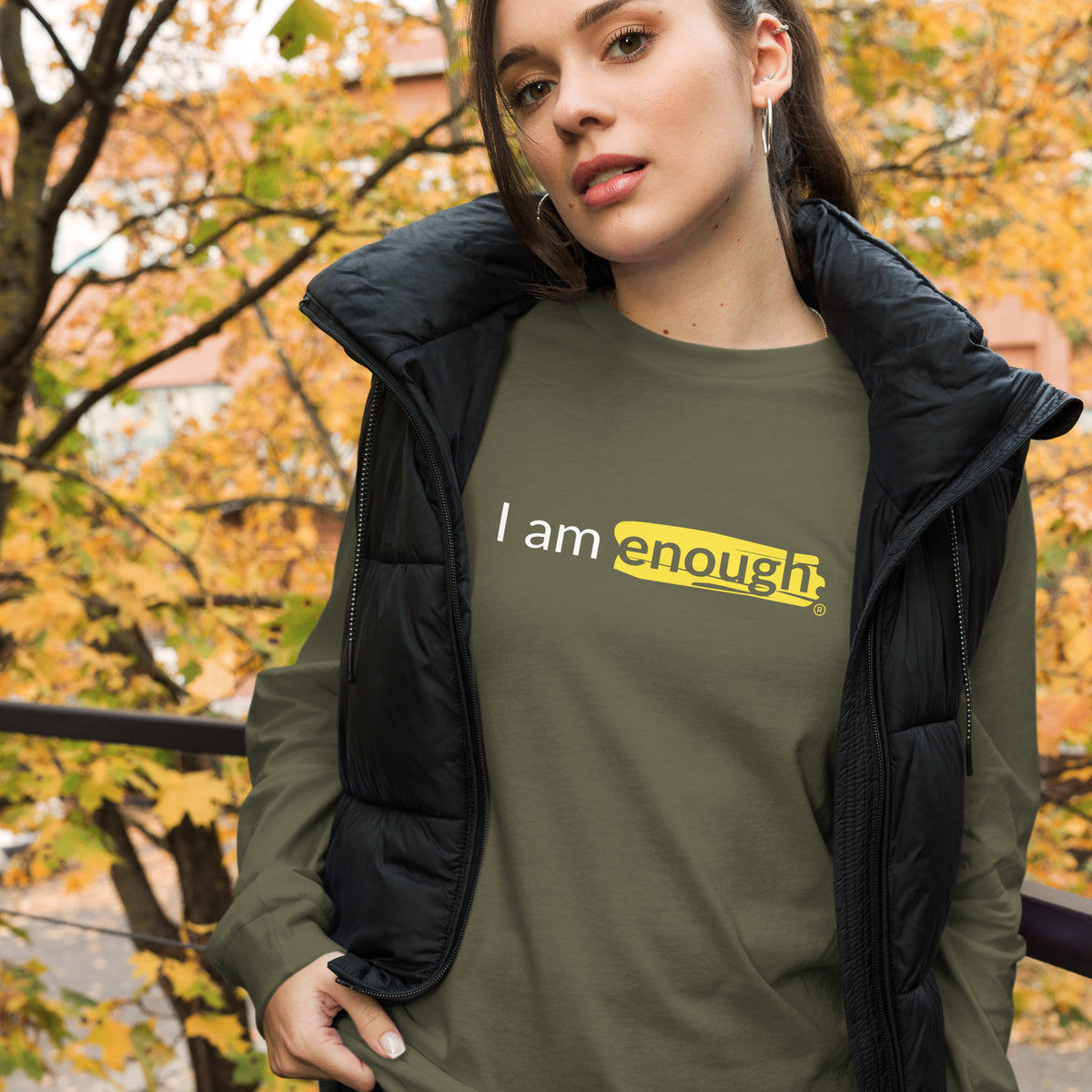 I AM ENOUGH ORIGINAL Long Sleeve Inspirational Message Tee | I Am Enough Collection