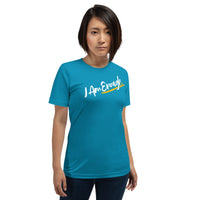 I AM ENOUGH SCRIPT - T-Shirt with Peace Sign on the Sleeve for Women | I Am Enough Collection