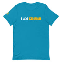 I AM ENOUGH STRONG Mental Health T-Shirt with Peace Sign on Sleeve for Men | I Am Enough Collection