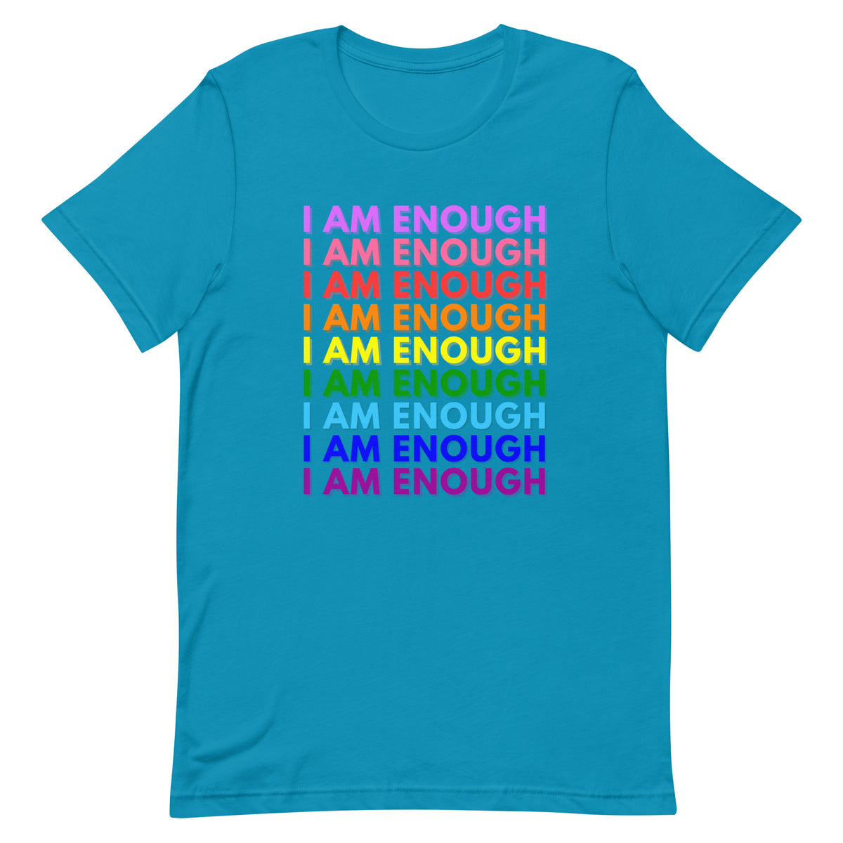 I AM ENOUGH PRIDE Mental Health Inspirational Custom Graphic T-Shirt | I Am Enough Collection