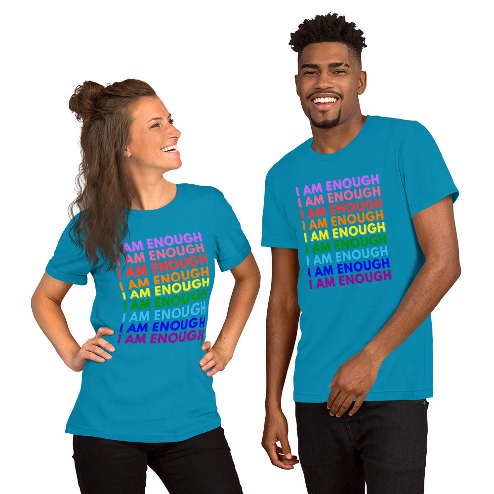 I AM ENOUGH PRIDE Mental Health Inspirational Custom Graphic T-Shirt | I Am Enough Collection