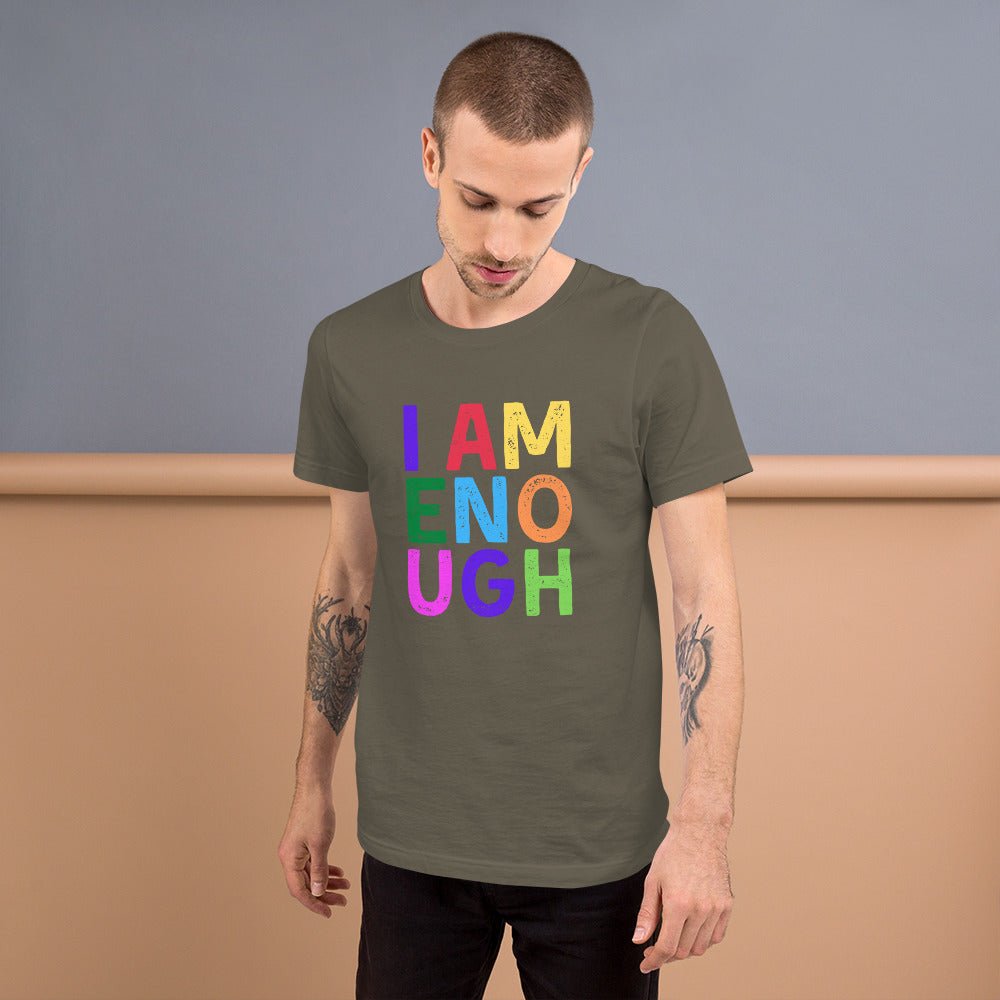 I AM ENOUGH COLOR BLOCK - Inspirational Graphic T-Shirt for Men | I Am Enough Collection