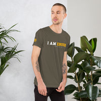 I AM ENOUGH STRONG Mental Health T-Shirt with Peace Sign on Sleeve for Men | I Am Enough Collection