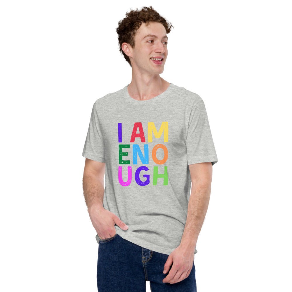 I AM ENOUGH COLOR BLOCK - Inspirational Graphic T-Shirt for Men