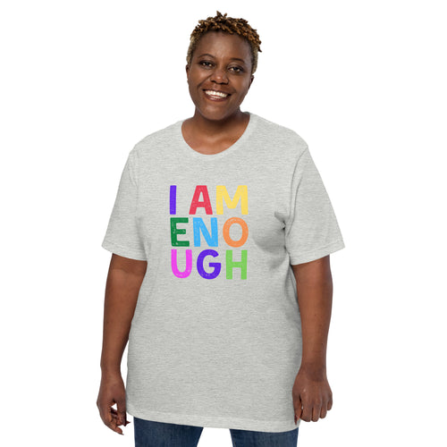 I AM ENOUGH COLOR BLOCK Inspirational Mental Health T-Shirt for Women | I Am Enough Collection