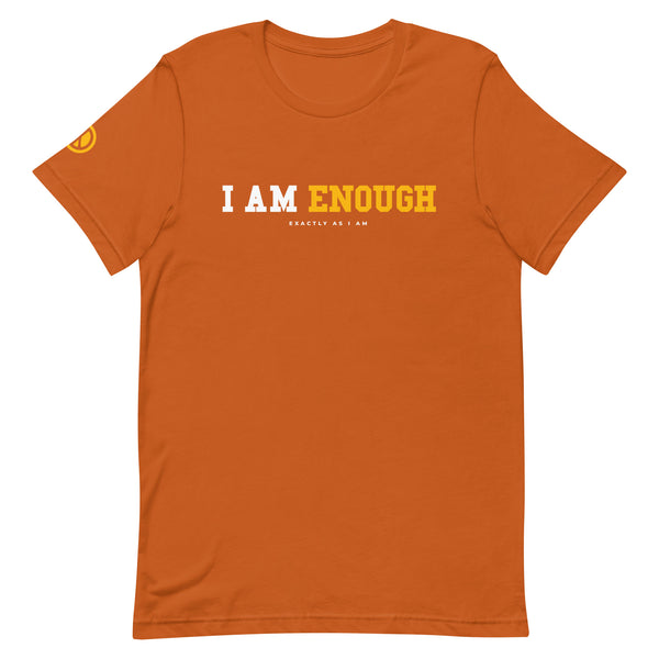 I AM ENOUGH STRONG Mental Health T-Shirt with Peace Sign on Sleeve for Men | I Am Enough Collection