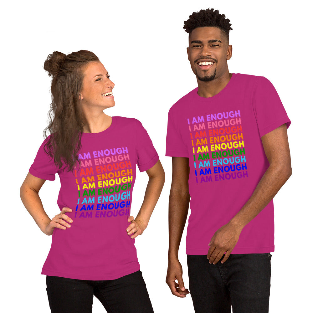 I AM ENOUGH PRIDE Mental Health Inspirational Custom Graphic T-Shirt | I Am Enough Collection