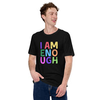 I AM ENOUGH COLOR BLOCK Inspirational Mental Health T-Shirt for Men | I Am Enough Collection