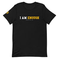 I AM ENOUGH STRONG Mental Health T-Shirt with Peace Sign on Sleeve for Men | I Am Enough Collection