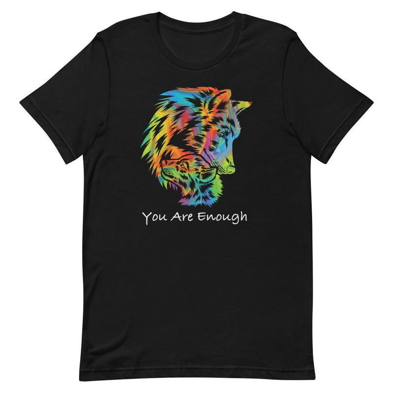 YOU ARE ENOUGH WOLF & BABY Inspirational Graphic T-Shirt for Women | I Am Enough Collection