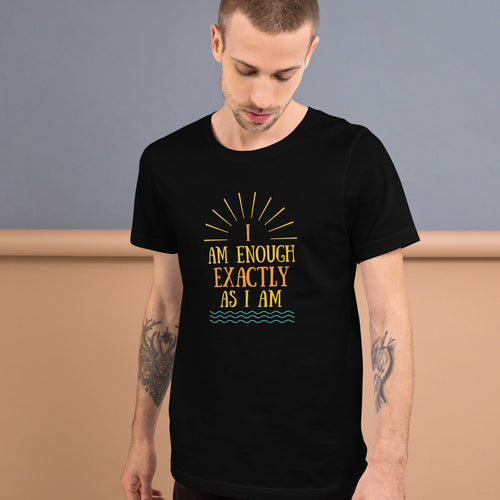 I AM ENOUGH VINTAGE Graphic Suicide Prevention Cotton T-Shirt for Men | I Am Enough Collection
