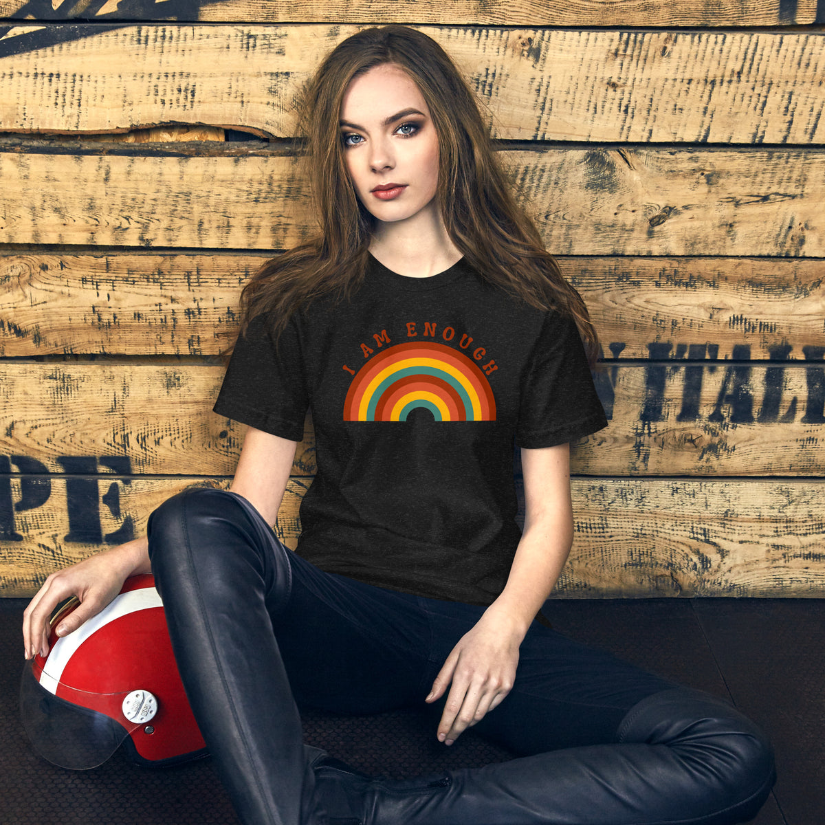 I AM ENOUGH RAINBOW Positive Inspirational Affirmation Tee for Women | I Am Enough Collection